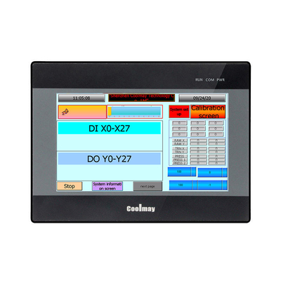 24v ورودی PLC HMI کنترل کننده صنعتی صفحه لمسی 7 اینچ 32K ظرفیت برنامه مرحله ای
