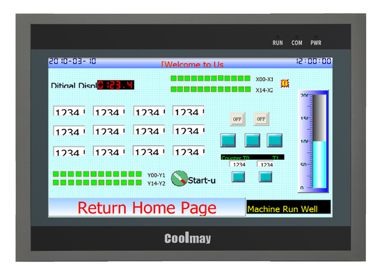 QM3G-100FH-24MR-485P 10 اینچ HMI PLC همه در یک 30DI 30DO پروتکل Modbus RTU کنترل کننده منطقی قابل برنامه ریزی
