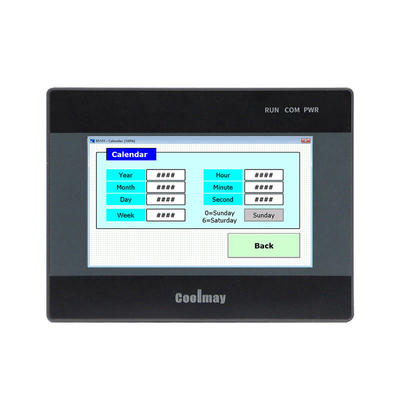 Coolmay 4.3' HMI PLC همه در یک یکپارچه 65536 صفحه لمسی رنگی واقعی RS232/RS485 پورت485P سازگار FX3G/FX3U/FX3S با دمای دیجیتال برای سیستم آب EX3G-8043H-24MR